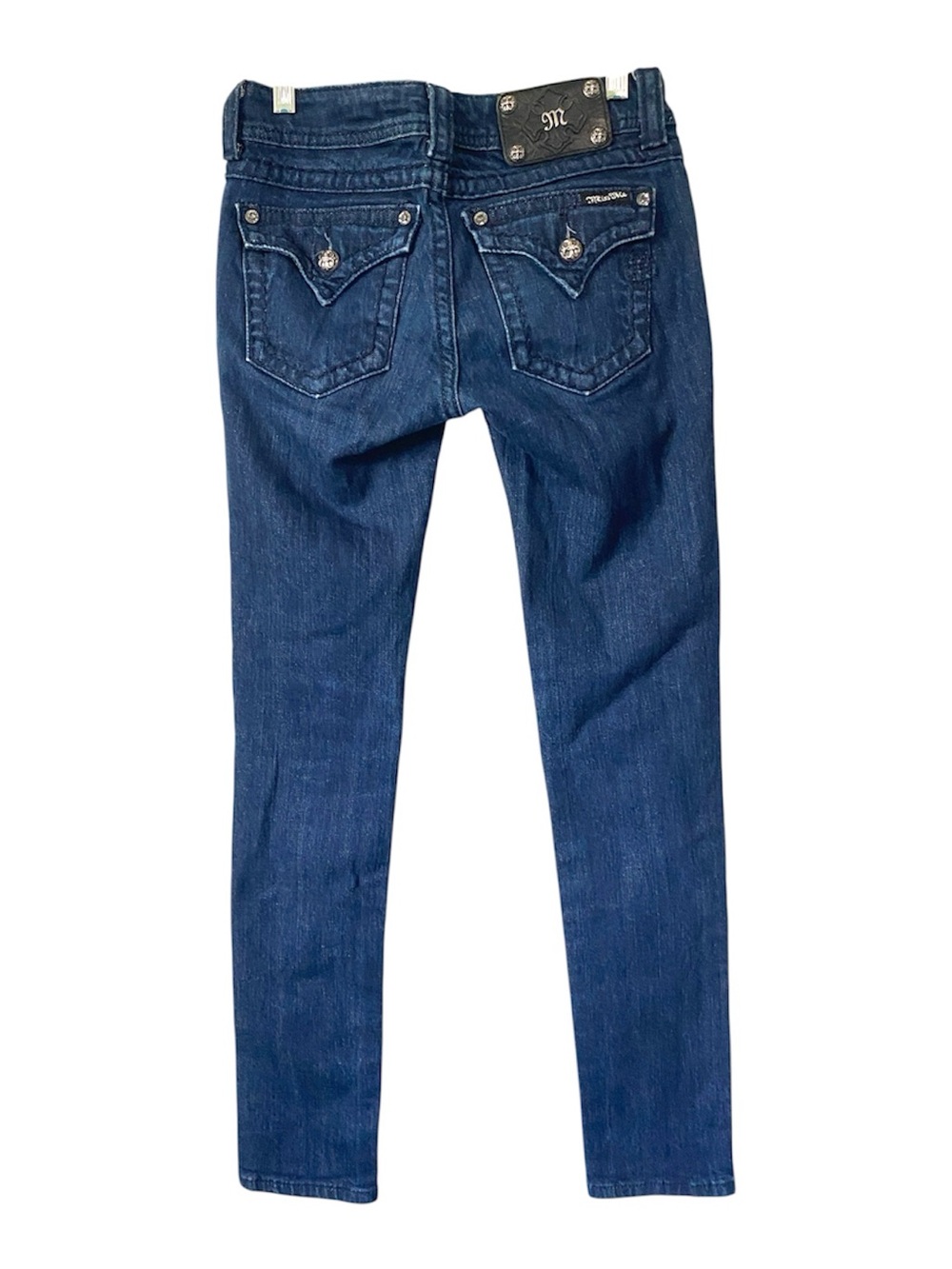 Miss Me Women's Skinny Jeans in Blue with Rhinestone Back size 26 low rise
